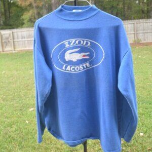 Izod Lacoste Big Logo Crewneck Sweatshirt – Vintage 70s 80s 90s  big croc logo
